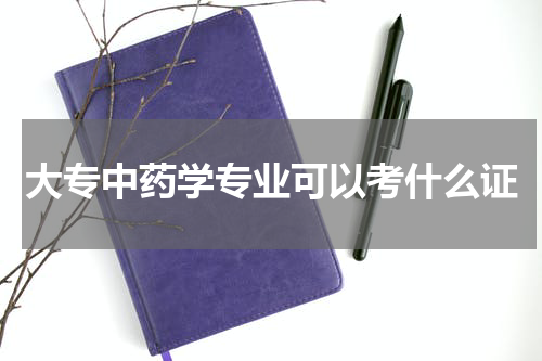 大专中药学专业可以考什么证