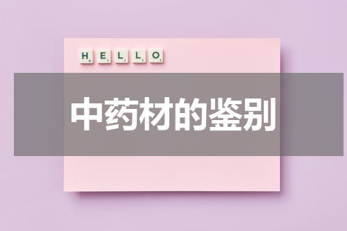 中药材的鉴别