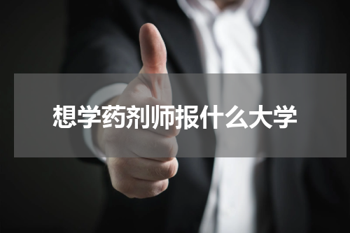 想学药剂师报什么大学