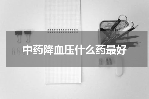 中药降血压什么药最好