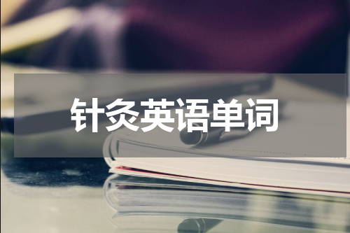 针灸英语单词