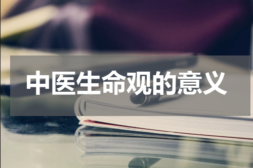 中医生命观的意义
