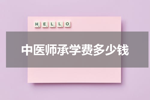中医师承学费多少钱