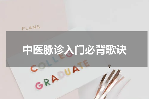 中医脉诊入门必背歌诀