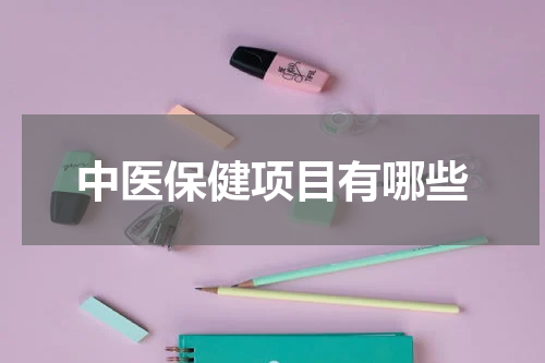 中医保健项目有哪些