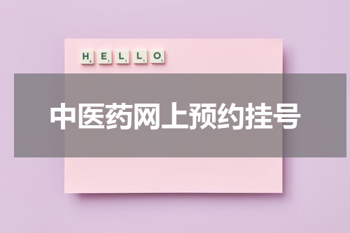 中医药网上预约挂号