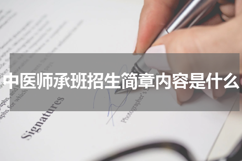 中医师承班招生简章内容是什么