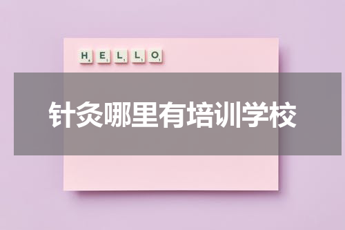 针灸哪里有培训学校