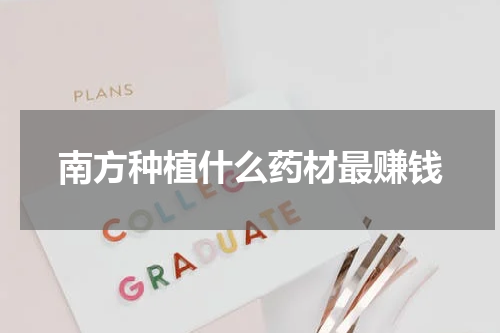 南方种植什么药材最赚钱