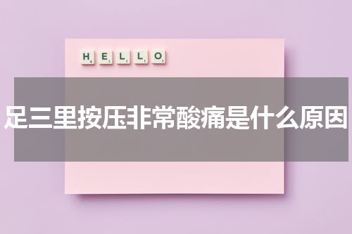 足三里按压非常酸痛是什么原因
