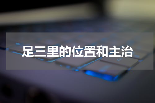足三里的位置和主治