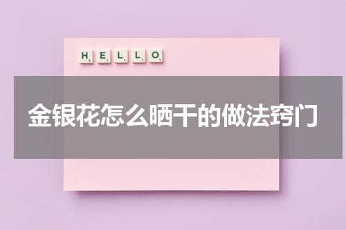 金银花怎么晒干的做法窍门