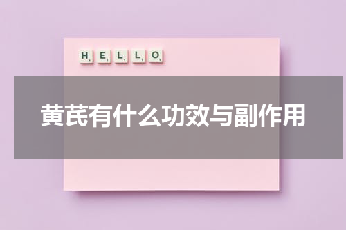 黄芪有什么功效与副作用