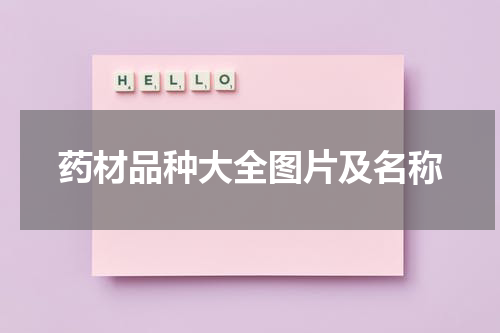药材品种大全图片及名称