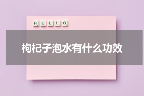 枸杞子泡水有什么功效