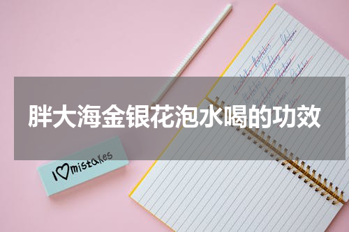 胖大海金银花泡水喝的功效