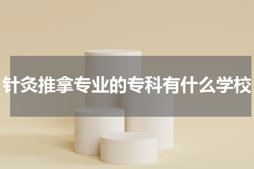 针灸推拿专业的专科有什么学校