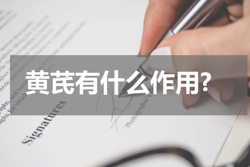 黄芪有什么作用?