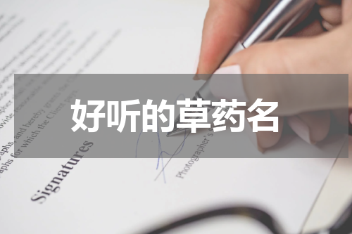 好听的草药名