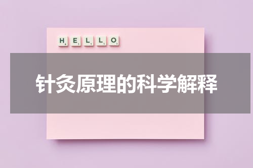 针灸原理的科学解释