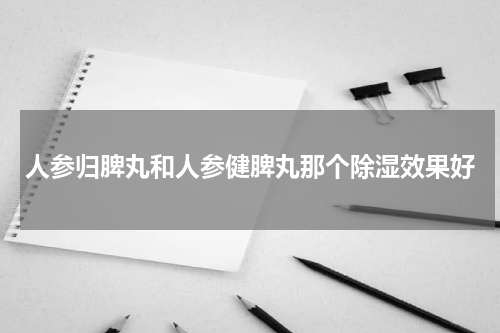人参归脾丸和人参健脾丸那个除湿效果好