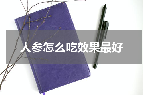 人参怎么吃效果最好