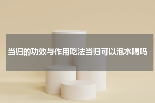 当归的功效与作用吃法当归可以泡水喝吗