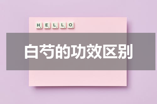 白芍的功效区别