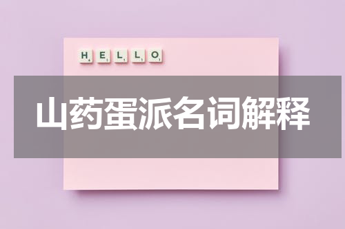 山药蛋派名词解释