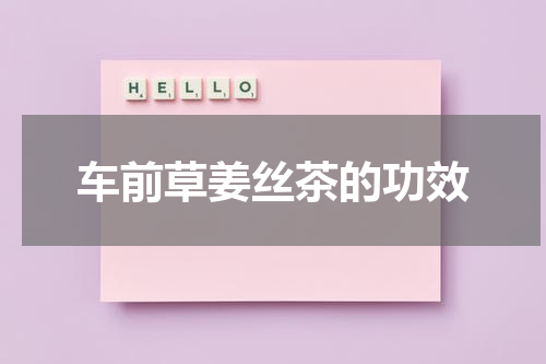 车前草姜丝茶的功效