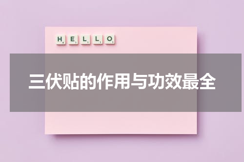 三伏贴的作用与功效最全