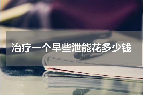 治疗一个早些泄能花多少钱