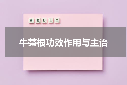 牛蒡根功效作用与主治