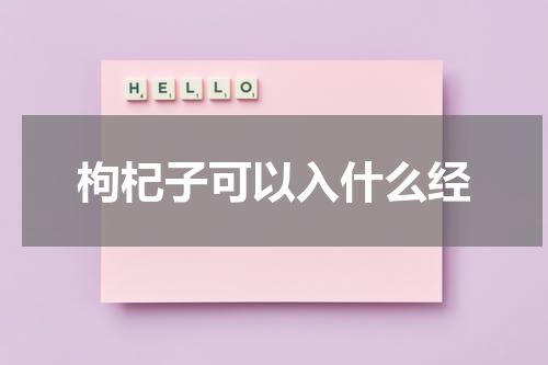 枸杞子可以入什么经