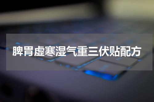 脾胃虚寒湿气重三伏贴配方