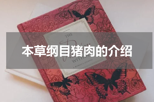 本草纲目猪肉的介绍