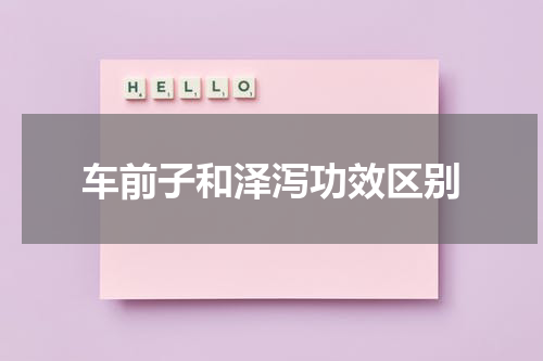 车前子和泽泻功效区别