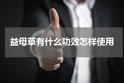 益母草有什么功效怎样使用