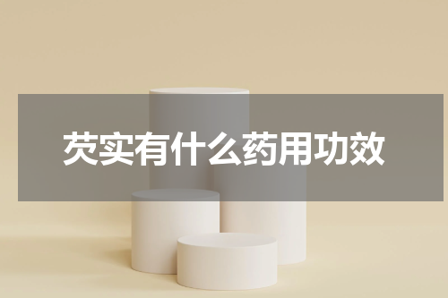 芡实有什么药用功效