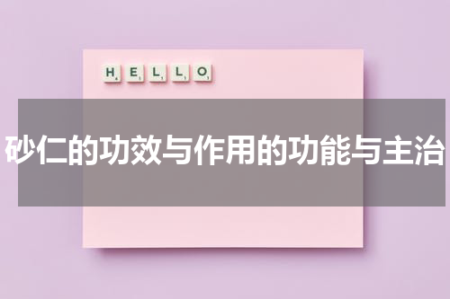 砂仁的功效与作用的功能与主治