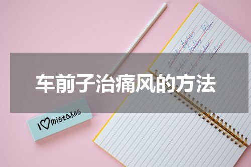 车前子治痛风的方法