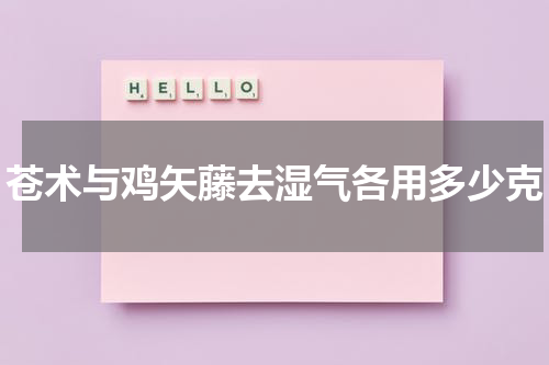 苍术与鸡矢藤去湿气各用多少克