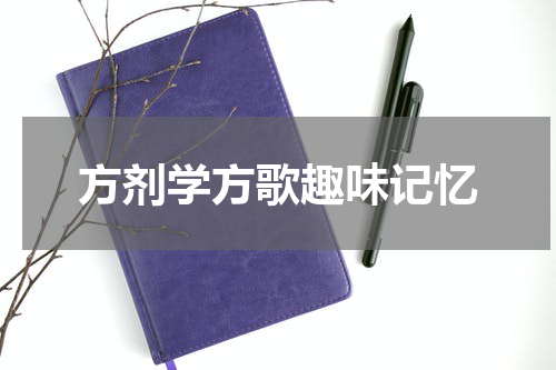 方剂学方歌趣味记忆
