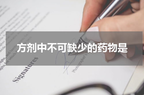 方剂中不可缺少的药物是