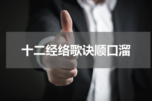 十二经络歌诀顺口溜