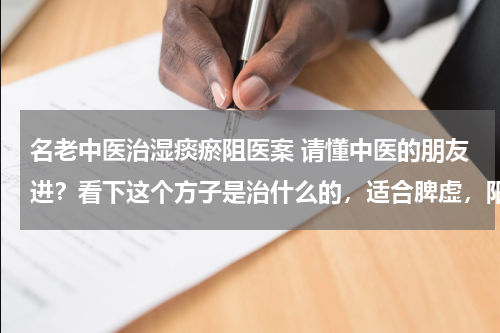 名老中医治湿痰瘀阻医案 请懂中医的朋友进？看下这个方子是治什么的，适合脾虚，阳虚，痰湿体质的人吗？