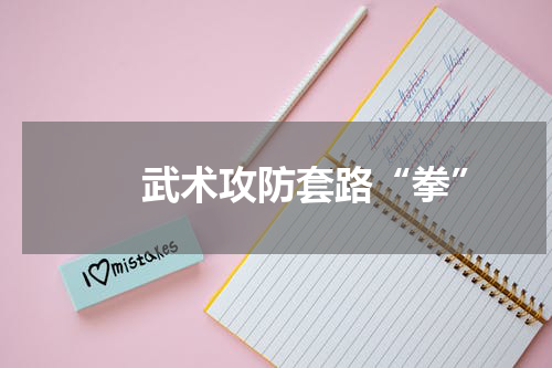 　　武术攻防套路“拳”